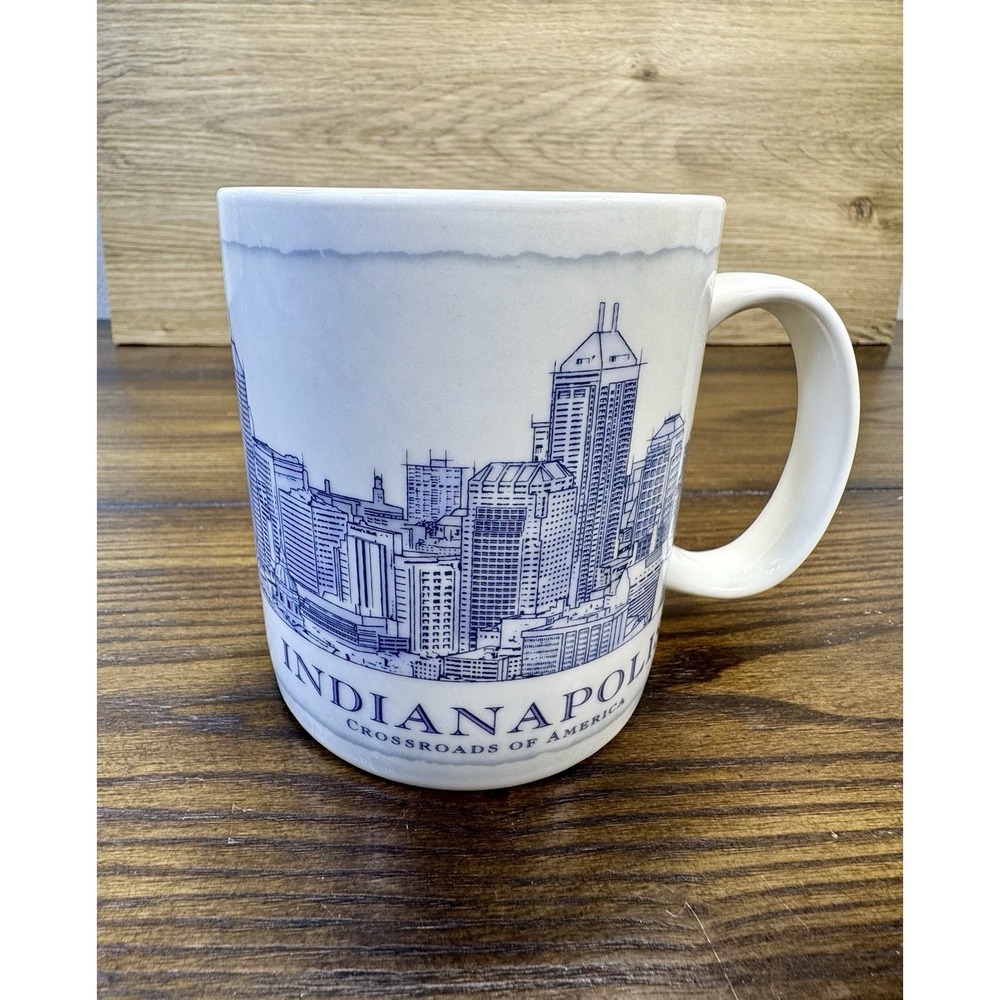 Starbucks Architectural Series 2006 INDIANAPOLIS City Coffee Mug 18oz Blue Print